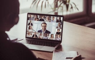 Job Hunting - A person having a virtual meeting with their team