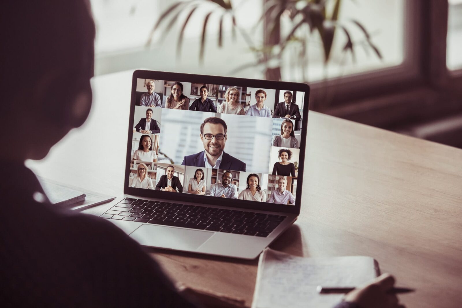 Job Hunting - A person having a virtual meeting with their team